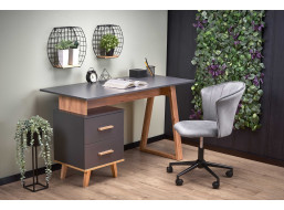 Psací stůl SNAPE - šedý/dub votan