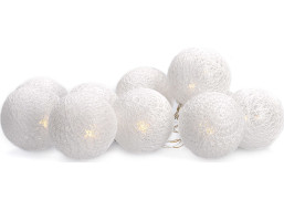 LED řetěz vánoční koule bavlněné - 10 LED