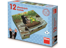 DINO Obrázkové kostky Krtek a zvířátka, 12 kostek