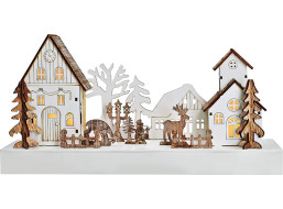 LED vánoční vesnička 34x17 cm