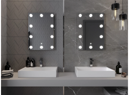 Obdélníkové zrcadlo MEXEN DONA 50x70 cm - s LED podsvícením a vyhříváním, 9818-050-070-611-00