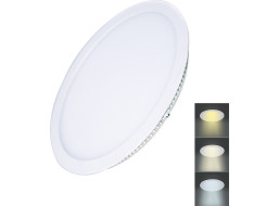 LED mini panel CCT, podhledový, 18W, 1530lm, 3000K, 4000K, 6000K, kulatý