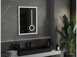 Obdélníkové zrcadlo MEXEN KALA 60x80 cm - s LED podsvícením, zvětšovací lupou a vyhříváním, 9820-060-080-611-00