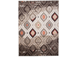 Moderní kusový koberec MATRA béžovo-červený H109A