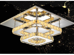 Křišťálová stropní lampa Plafond LED 24W čtvercová APP409-C APP410-C