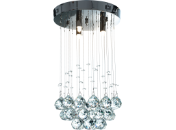 Stropní křišťálové svítidlo CRYSTAL string - 44 cm - chromové