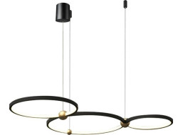 Stropní LED svítidlo PLANETARY wide 90W - černé/zlaté + ovladač