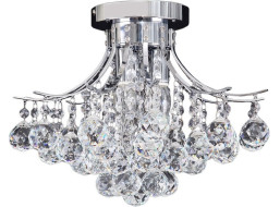 Stropní křišťálové svítidlo CRYSTAL ramp - 40x40 cm - chromové