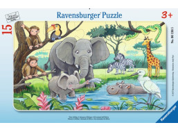 RAVENSBURGER Puzzle Africká zvířata 15 dílků