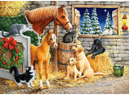 CASTORLAND Puzzle Setkání přátel ve stáji 300 dílků