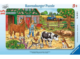 RAVENSBURGER Puzzle Šťastný život na statku 15 dílků