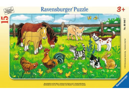 RAVENSBURGER Puzzle Zvířátka na louce 15 dílků