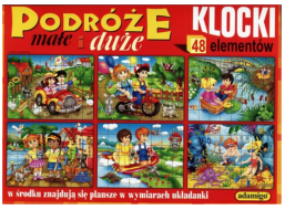 ADAMIGO Obrázkové kostky Cestování ve dvou, 48 kostek