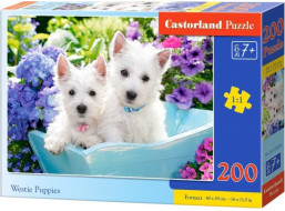 CASTORLAND Puzzle Štěňata westhighlandského teriéra 200 dílků