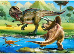 CASTORLAND Puzzle Tyranosaurus vs. Triceratops 70 dílků