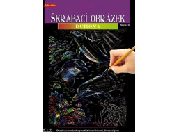 ARTLOVER Škrabací obrázek duhový Delfíni 20x25cm