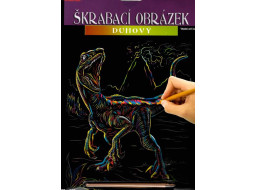 ARTLOVER Škrabací obrázek duhový Velociraptor 20x25cm