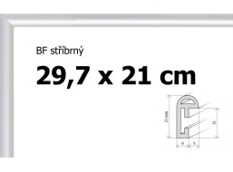 BFHM Plastový rám 29,7x21cm A4 - stříbrný