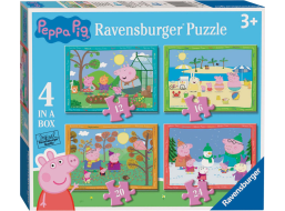 RAVENSBURGER Puzzle Prasátko Pepina: Roční období 4v1 (12, 16, 20, 24 dílků)