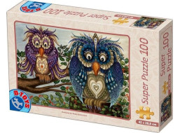 D-TOYS Puzzle Soví pár 100 dílků