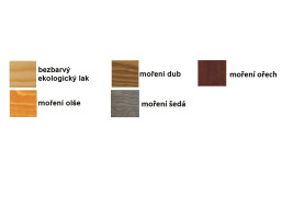 Šatní skříň z MASIVU - vzorník odstínů