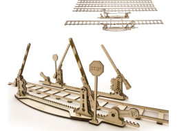 UGEARS 3D puzzle Koleje se závorami 200 dílků