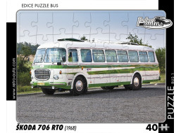 RETRO-AUTA Puzzle BUS č.1 Škoda 706 RTO (1968) 40 dílků