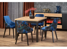Jídelní stůl TEO 3 - 90(125)x90x77 - rozkládací - dub craft/černý