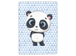 Dětský pěnový koberec PANDA trojúhelníky - 120x160 cm - modrý