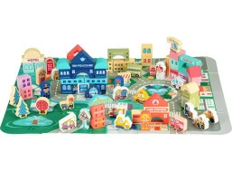 ECOTOYS Dřevěné kostky Město