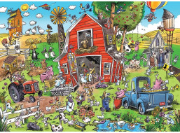 COBBLE HILL Puzzle DoodleTown: Šílená farma 1000 dílků