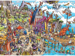COBBLE HILL Puzzle DoodleTown: Vesnice Vikingů 1000 dílků
