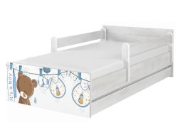 Dětská postel MAX - 180x90 cm - VYPRANÝ MEDVÍDEK - norská borovice