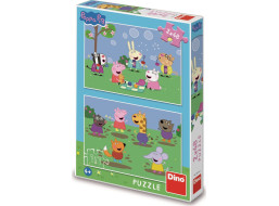 DINO Puzzle Prasátko Peppa a kamarádi 2x48 dílků