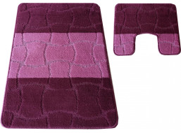 Sada koupelnových předložek s výřezem TÁŇA - tiles - fialová