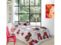 Saténové povlečení VALENTINO CHOCOLATE - bílé - 220x200 cm