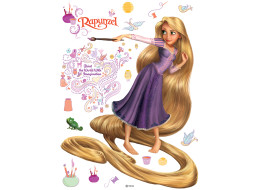 Dětská samolepka DISNEY RAPUNZEL (LOCIKA) MALUJE 65x85 cm