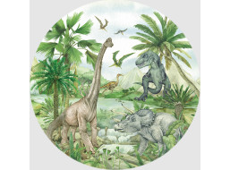 Dětská samolepící fototapeta - DINO 2 - kulatá - 70 cm