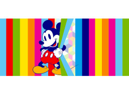Dětská fototapeta DISNEY - Mickey Mouse a barevné pruhy - 202x90 cm