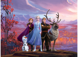 Dětská fototapeta DISNEY - Hrdinové Frozen II. na horské plošině - 252x182 cm