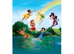 Dětská fototapeta DISNEY - Víly a duha - 180x202 cm