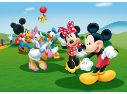 Dětská fototapeta DISNEY - Mickey Mouse tančí s přáteli - 155x110 cm