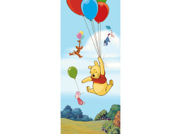 Dětská fototapeta DISNEY - Medvídek PÚ a balónky - 90x202 cm