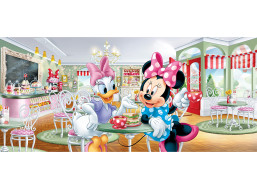 Dětská fototapeta DISNEY - Minnie a Daisy v kavárně - 202x90 cm
