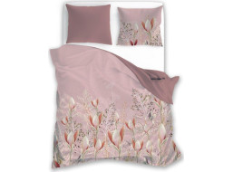 Saténové povlečení ELEGANT Flowers - růžové/starorůžové - 160x200 cm