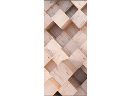 Moderní fototapeta - 3D abstrakce - dřevěné kostky - 90x202 cm