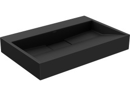 Umyvadlo z litého mramoru MEXEN AVA 70 cm - bez otvoru - černé, 23017070