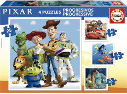 EDUCA Puzzle Disney Pixar 4v1 (12,16,20,25 dílků)
