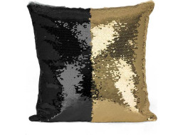Flitrový polštář ČERNOZLATÝ