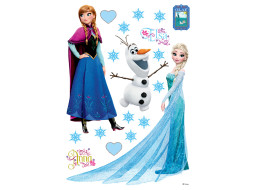Dětská samolepka na zeď - DISNEY - Ledové království - Anna, Elsa a Olaf - 42,5x65 cm